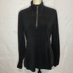 Alpine Design Fleece 1/4 Zip Pullover Size Large Black Womens